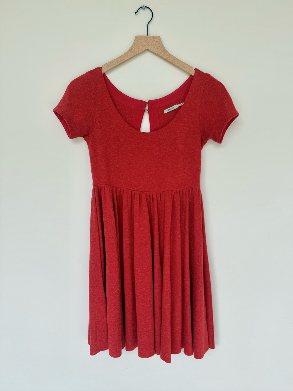 Kimchi Blue Heathered Red Orange Short-Sleeve Fit-and-Flare Dress